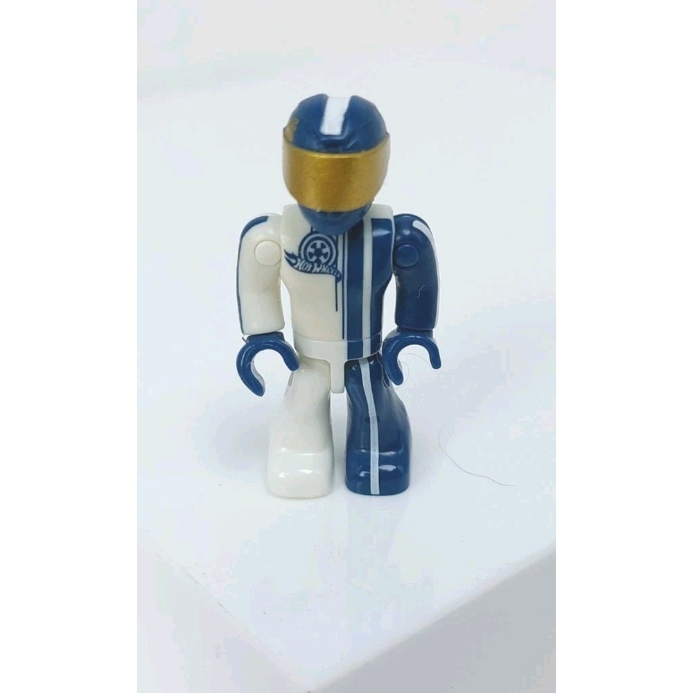 Mega‎ Construx Team Hot Wheels Driver Blue White Gold Face Shield